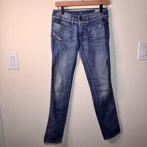 DIESEL Hushy Slim Ankle Jeans Women's Size 25 Blue Stretch Denim Y2K